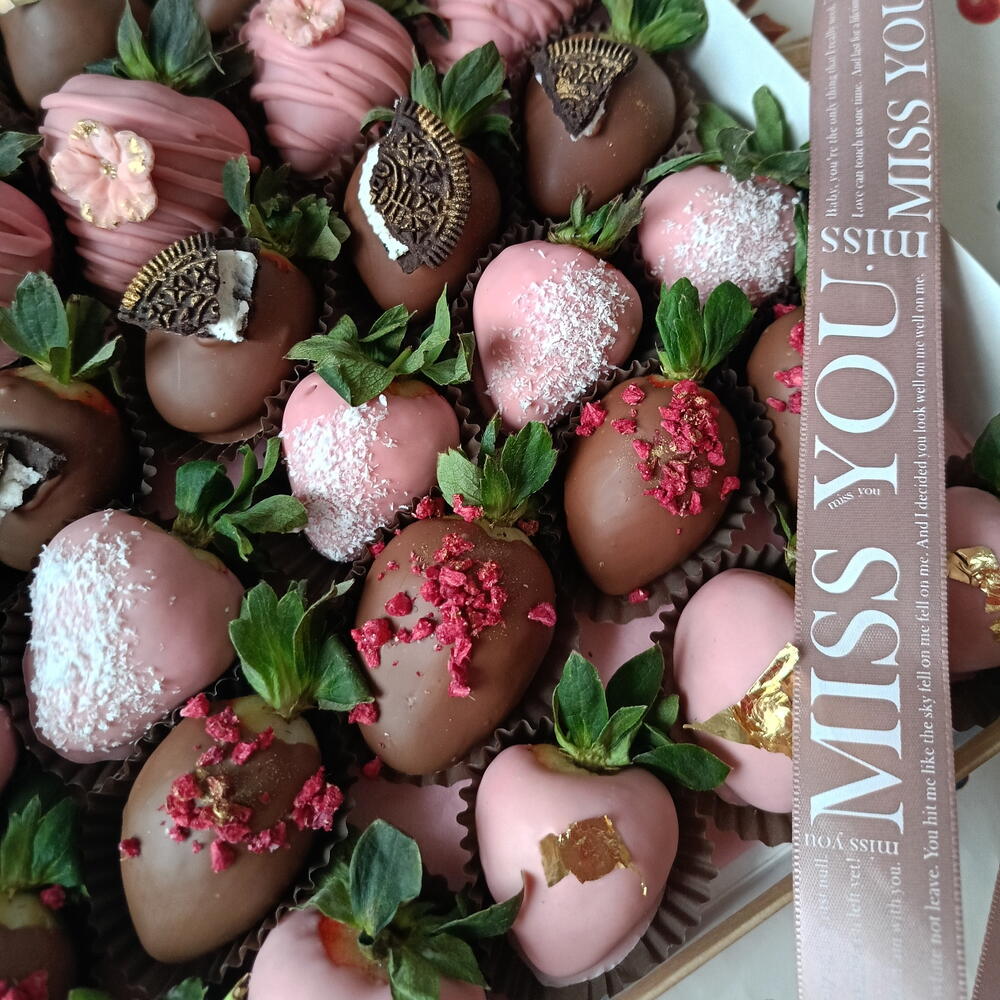Набор с клубникой в шоколаде 30 шт 🍓Клубника в бельгийском шоколаде Дофаминовый букет — фото 5