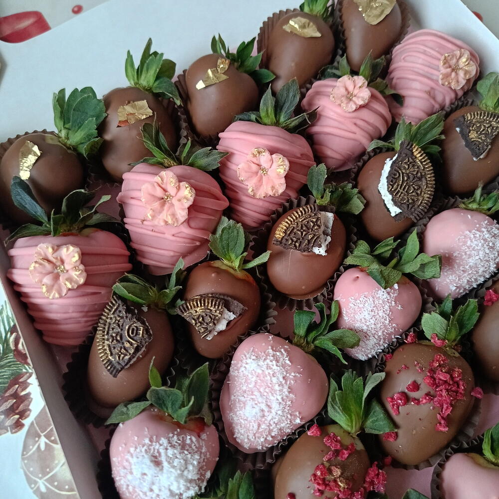 Набор с клубникой в шоколаде 30 шт 🍓Клубника в бельгийском шоколаде Дофаминовый букет — фото 4
