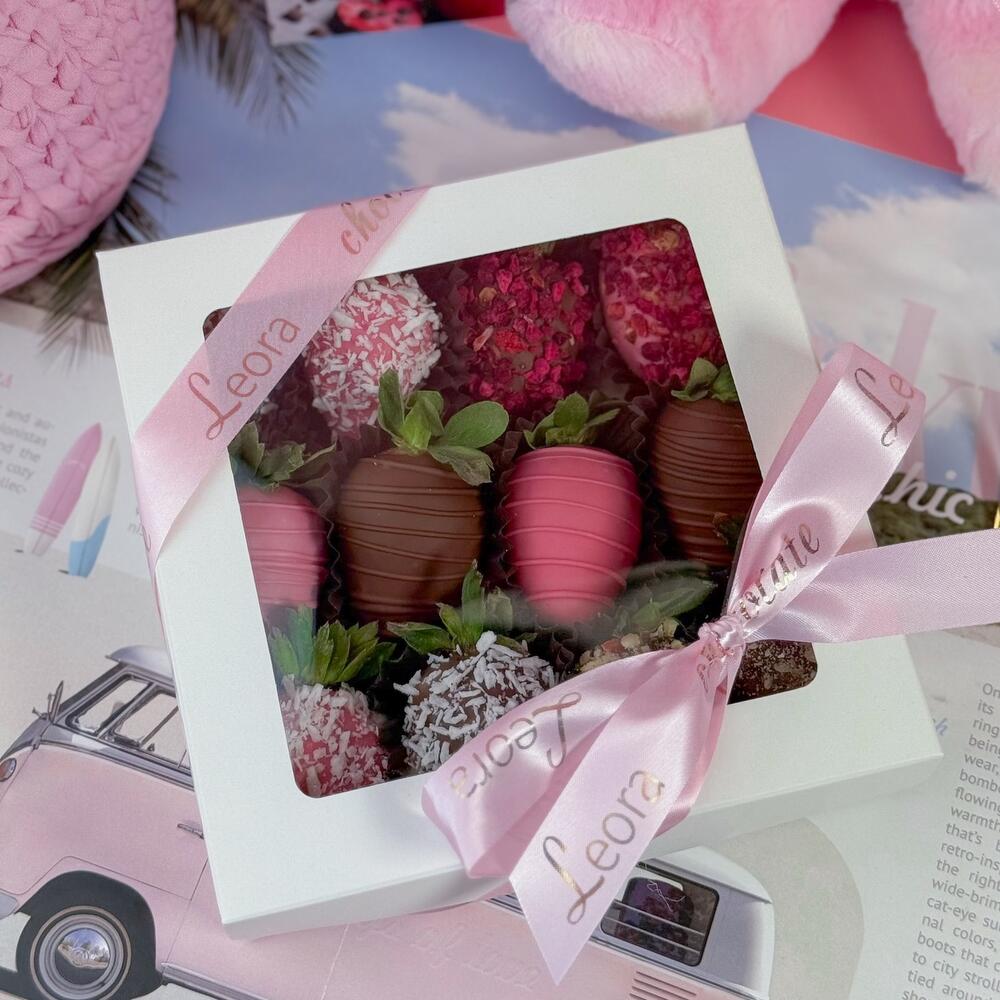 Клубника в Шоколаде 9-16 шт. Бельгийский шоколад Callebaut. Подарочный набор 1048. Leora chocolate — фото 2