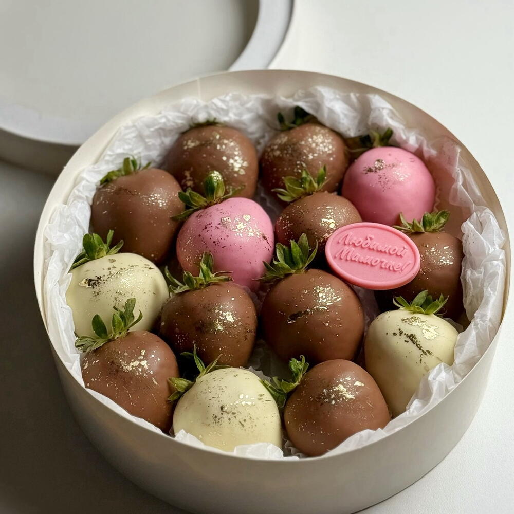 Клубника в шоколаде в круглой коробочке 🍓 — фото 3