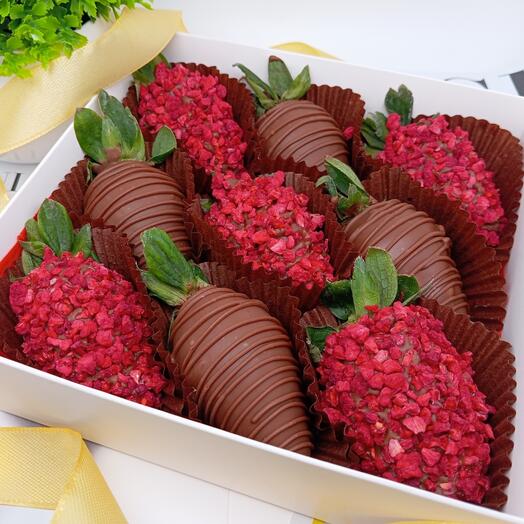 Клубника в шоколаде - Набор "Strawberry boom" (9 штук) — фото 1