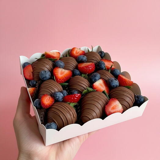 Клубника в шоколаде со свежими ягодами🍓 — фото 1