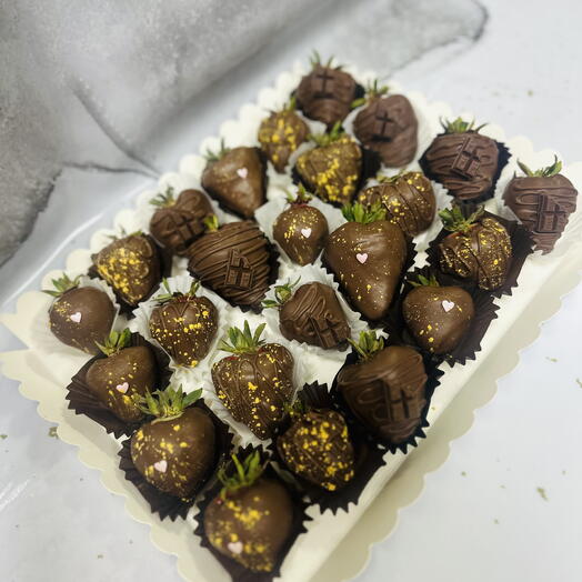 Набор на 25 шт клубника в шоколаде — фото 1